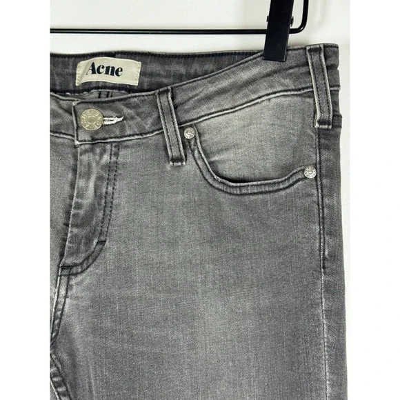 Acne Studios Kex Nightster Jeans Womens 29 x 34‎ Gray Denim Slim Y2K Minimalist - Picture 8 of 16